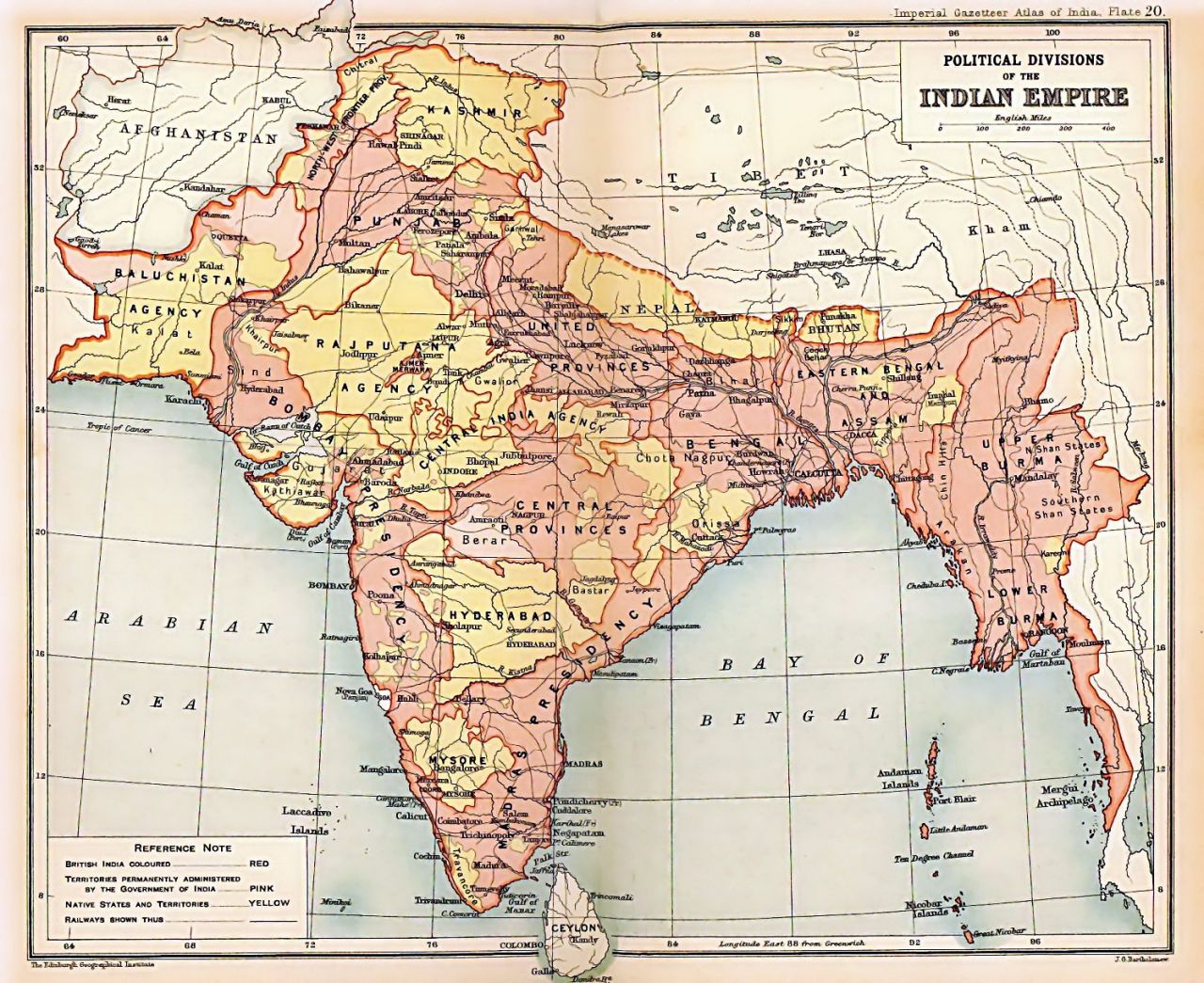 Map of British Indian Empire