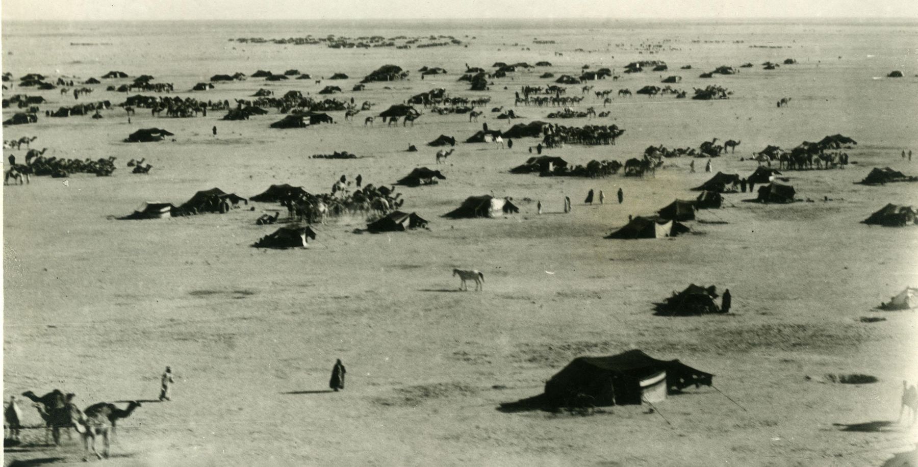 Aerial photograph of Bedouin tents on the Iraq-Najd frontier (1926). Source: GB165-0118 Glubb Collection, MEC Archive, St Antony’s College, Oxford. Reproduced with permission.